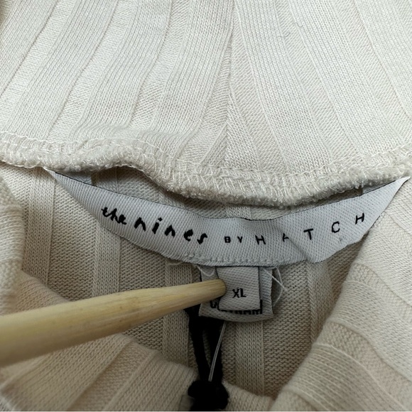 NWT The Nines by HATCH Mock Turtleneck Rib Knit Maternity Shirt Ivory Size XL - Picture 8 of 10